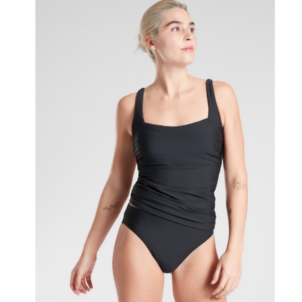 NWT Athleta Square Neck Bra Cup Tankini | Black